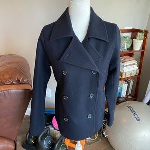 Navy Wool Pea Coat Size Small